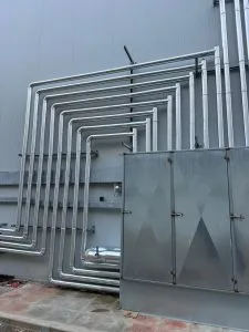Aluminum cladding in a recycling plant in Crete.